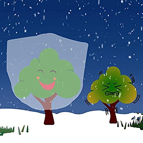 Plant Covers Freeze Protection 40"x60" 0.9oz Plant Frost Protection Covers Plant Protection Winter Cover Drawstring Bags (0.95oz-H40"xW60"-4P)
