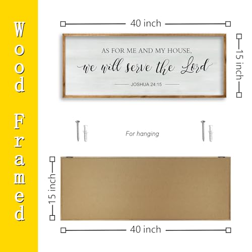 As for Me and My House We Will Serve the Lord Wall Decor 40"×15" Wood (40"L x 15"W / As for Me and My House (Wood))