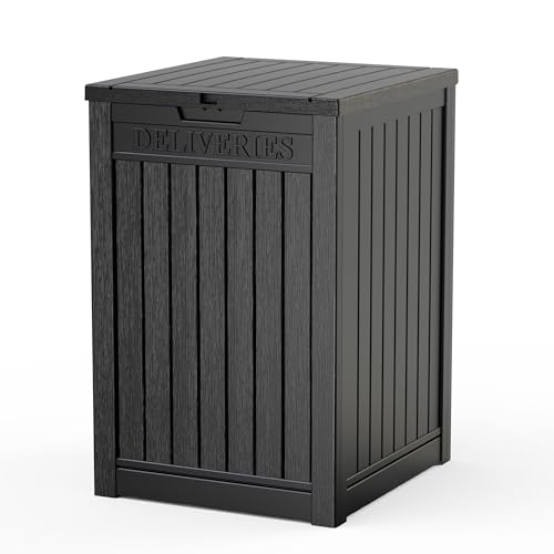 56 Gal Waterproof Outdoor Storage Box UV Resistant Deck Box (Black / 56 Gallon)