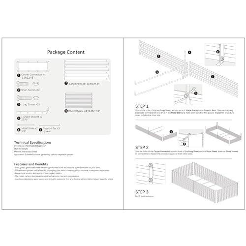 6x2x2FT Beige Metal Raised Garden Bed Kit (Beige / 6x2x2 ft)