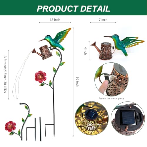 Hummingbird Solar Lights Outdoor Waterproof (Hummingbird Water Can)