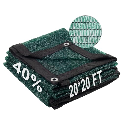 Shade Cloth for Garden (20FTx20FT / 40% Shade-Dark Green)