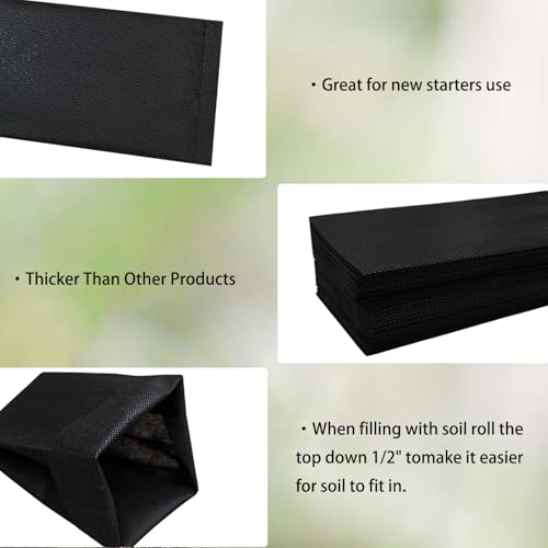 50 Pcs 13.5" H Deep Nursery Grow Bags (50 Count)