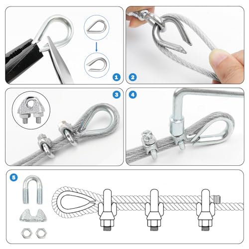3 16" Wire Rope Clips Kit (3/16in X 100ft)