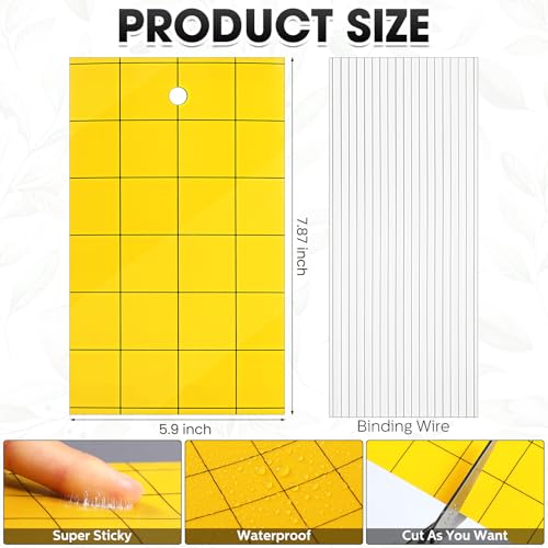 150 Pcs Yellow Sticky Trap for Gnats 6 x 8'' Dual Side (6'' X 8'' / Yellow)