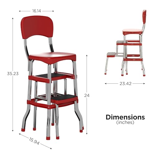 Stylaire Retro Chair + 2 (Red / Sliding Steps)