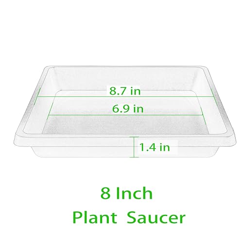 Square Plant Saucer 8 Inch 2 Pack (8"(2Pack) / Brown)