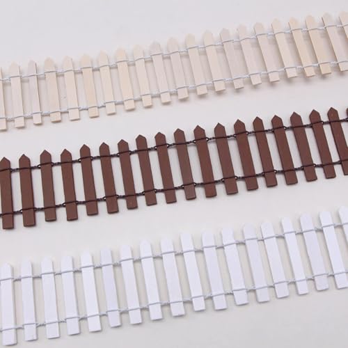 35 Inches Mini Fairy Garden Fence DIY Small Wood Decorative Picket Fence Micro Landscape Miniature Ornaments for Dollhouse