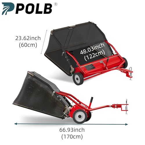 48" Lawn Sweeper Tow Behind (48 inch / Red)