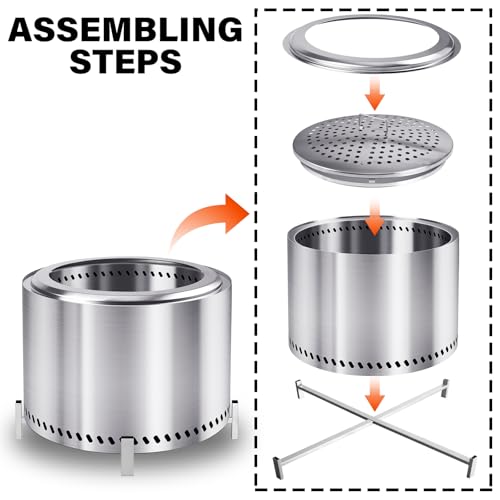 19.5 Inch Smokeless Fire Pit with Stand (19.5 Inch)