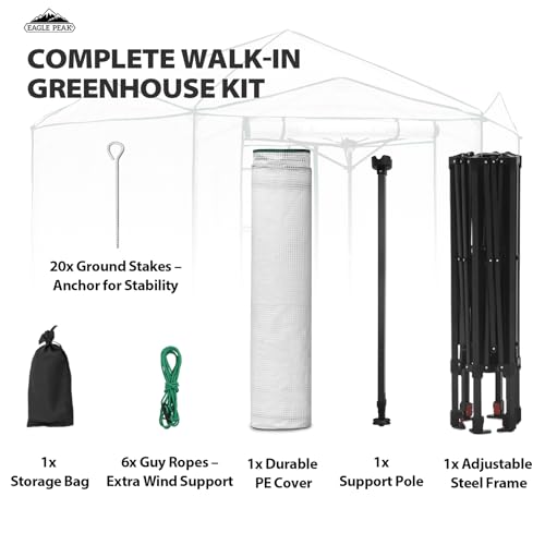 8.5x8.5 Easy Setup Pop Up Greenhouse (Clear/White / 8.5x8.5)