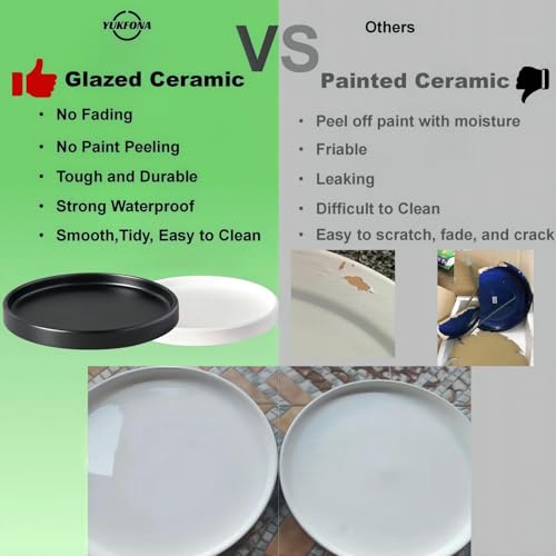 4 Pack Ceramic Plant Saucer Pot Tray 4 Inch ((4.5"/4.1")-4pack / Gray)