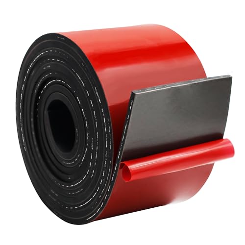 Adhesive Reinforced Solid Rubber Sheets (4" X 10' / .187" thick(Adhesive）)