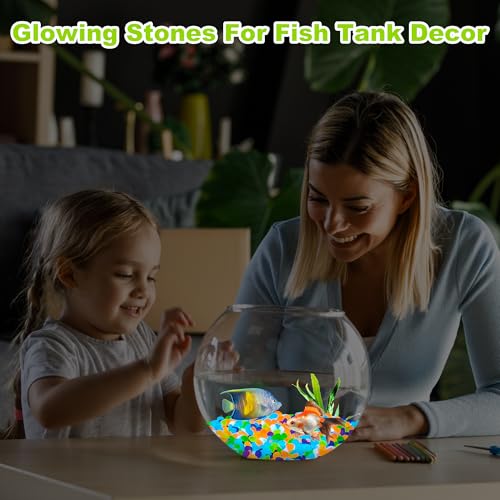 3000pc Glow Pebbles for Outdoor Garden Glow in The Dark Rocks Outdoor Glowing Rocks Glow in The Dark Stones Glow Pebbles for Garden Luminous Stones Glowing Stones for Driveway Walkway (3000 Count)