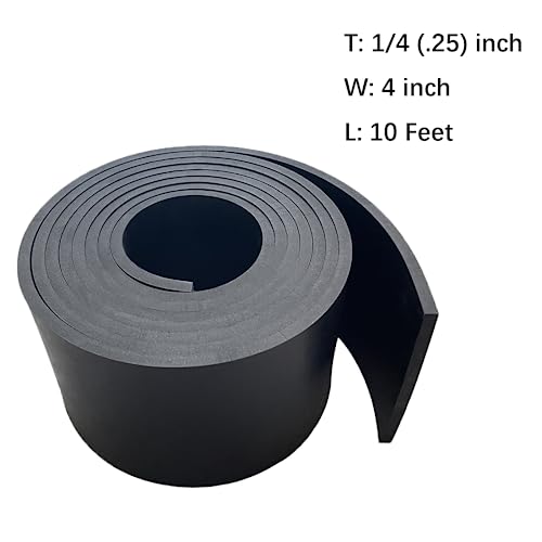 Solid Rubber Strip Roll 1 (4"X10'X1/4 / No Adhesive)