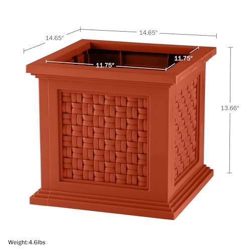 Rattan Style Outdoor Planter Box (Terracotta)