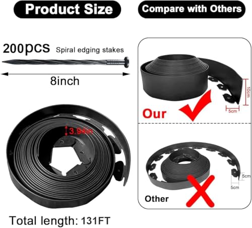Garden Edging Borders 131FT (Black / 4IN x 131 FT)
