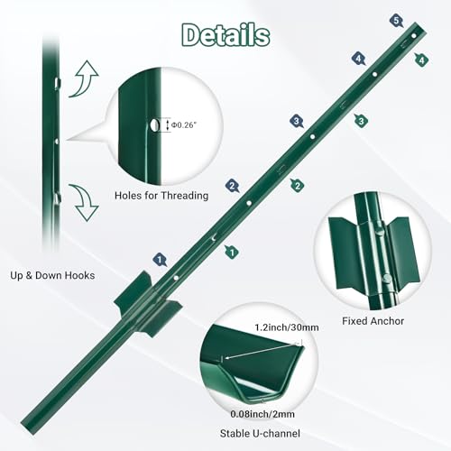 Metal Fence Posts 10 Pack (10 Count)