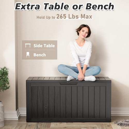 Outdoor Storage Box (Black / 82 Gallon)