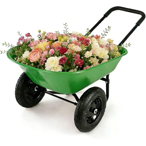 Dual Wheel Wheelbarrow (Bright Green)