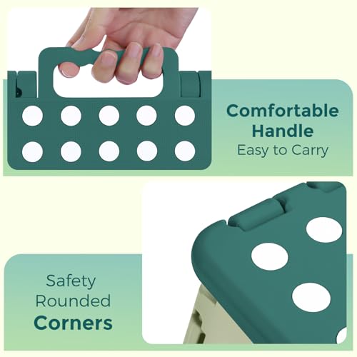 13 Inch Folding Step Stool (Bicolor Green / 13 Inch)