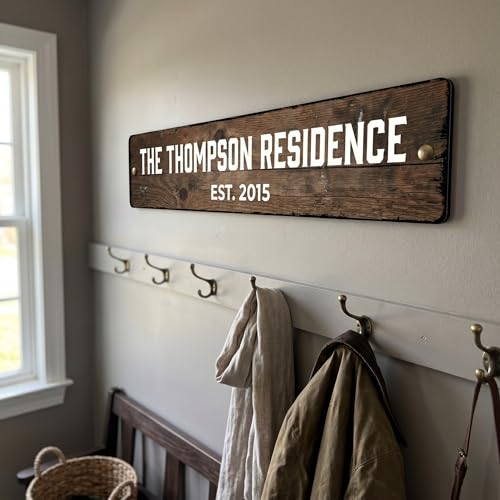 Personalized Dark Wood Sign (Dark Rustic Wood)