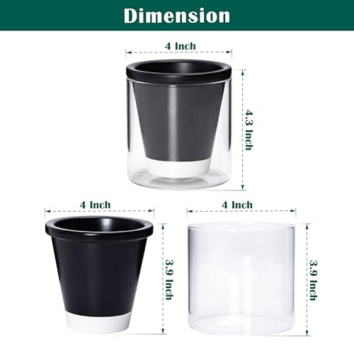 Self Watering Black Terracotta Planter (2 Count)