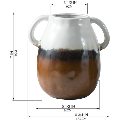 3 Tone Grad Ceramic Vase with Handles (3-tone Grad)