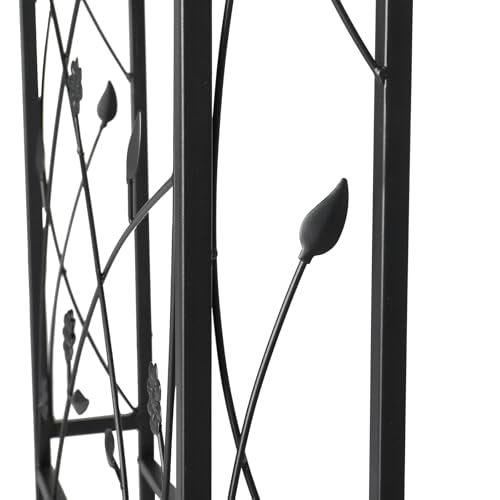 Garden Arbor Arch Archway for Wedding Ceremony Party (Black / 83.9x55.1x22.8)