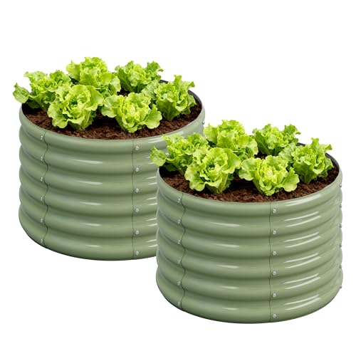 2PCS 2x2x1.5FT Galvanized Raised Garden Bed Kit (2x2x1.5(2PCS) / Green)