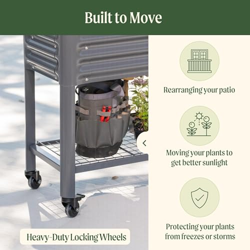 Rolling Elevated Raised Garden Bed