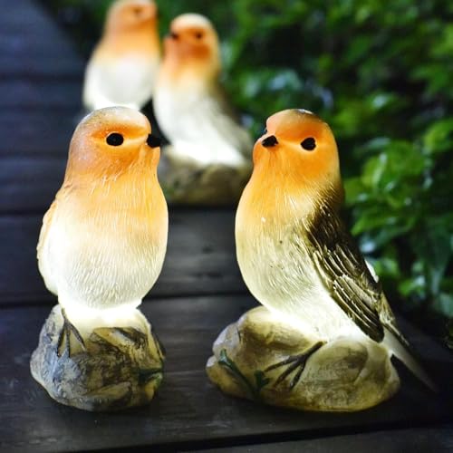 Solar Bird Garden Statue with Lights
