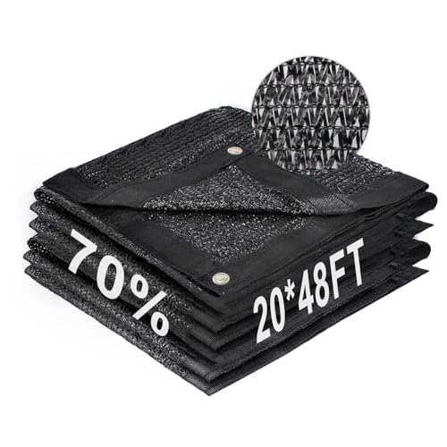 Shade Cloth for Garden (20FTx48FT / 70% Shade-Black)