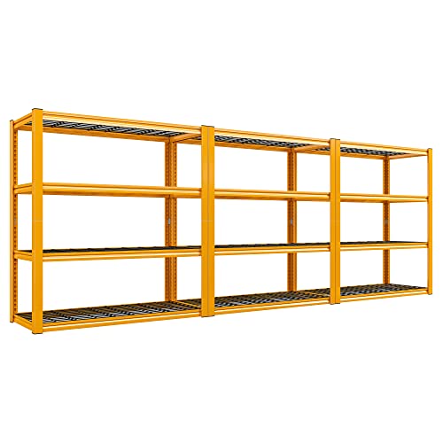 40" W Yellow Garage Shelving with Double (40" W X 19.7" D X 59.9" H)