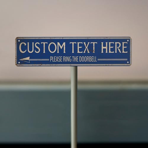 Custom Signs Outdoor Metal Personalized Street Signs with Your Text Name Logo Photo for Business Home Street Bar Outdoor Indoor Wall Decor Fade Resistant Plaque (Door Sign)