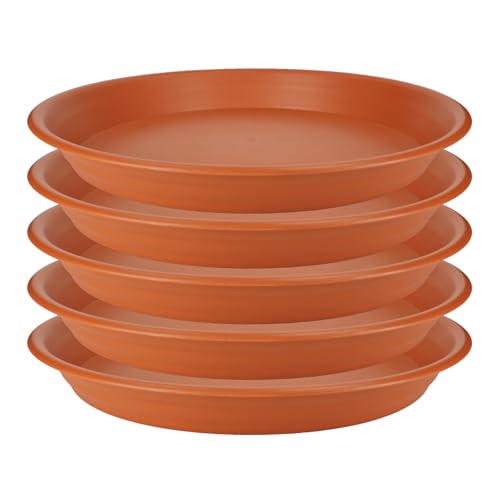 5Pcs Plant Saucer Tray (14in（5pcs） / Brick Red)