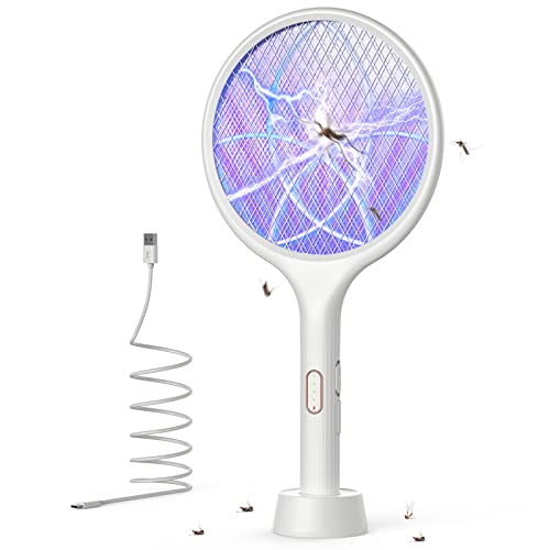 Electric Fly Swatter 4000V Bug Zapper Racket Dual Mode