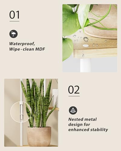 Corner Plant Stand Indoor Tall Plant Stand (White Oak 6 Tier)