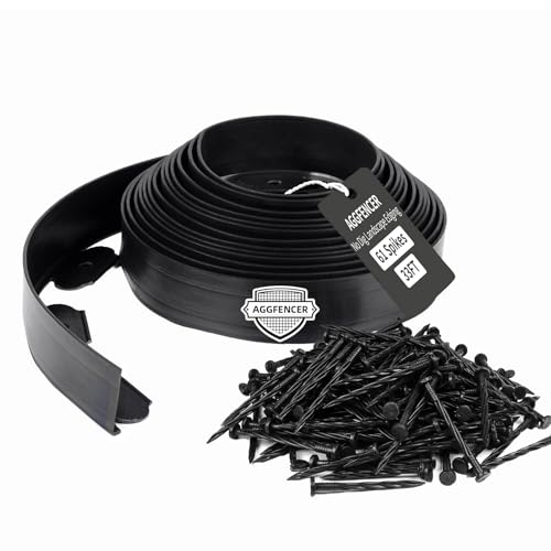 Landscape Edging 4in Tall Garden Edging Borders No Dig 33ft (Black / 4in x 33ft)
