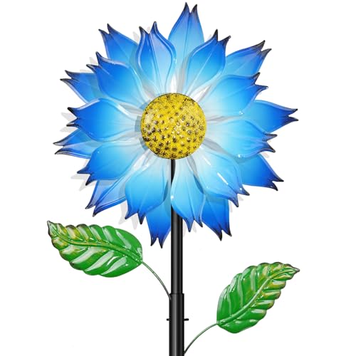 Blue Flower Metal Wind Spinner (Blue Flower)