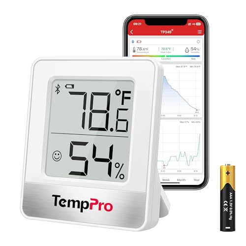 TempAir 260FT Bluetooth Digital Hygrometer (White Bluetooth Indoor Thermometer)