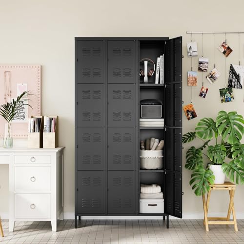 Metal Lockers for Employees (12 Door / Black)