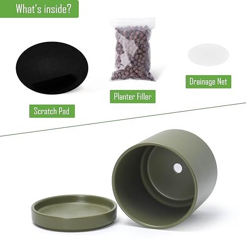 2 Pack Ceramic Pots with Saucers (2 Count)