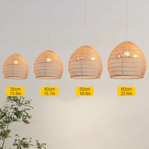13.8" Rattan Pendant Light (White / 13.77" 1-Light)