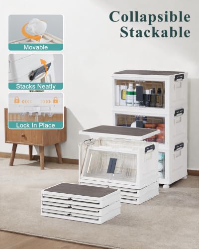 23QT Storage Bins with Lids for Closet (White / 23QT)