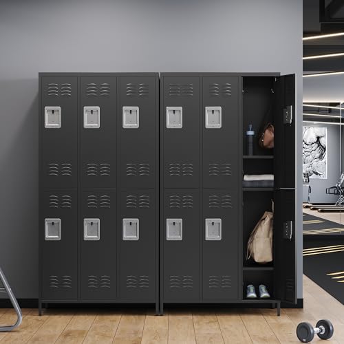 Metal Lockers for Employees (6 Door / Black)