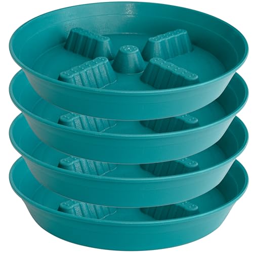 4 Pack Plant Saucer 10 inch (10"-4 Pack / Forest_Blue)