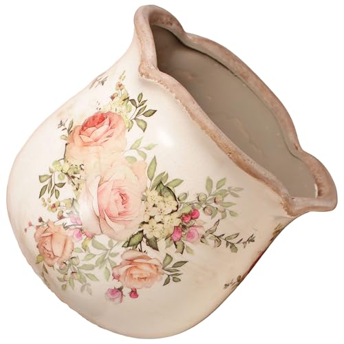 Ceramic Flower Vase (Ivory Blush Floral)