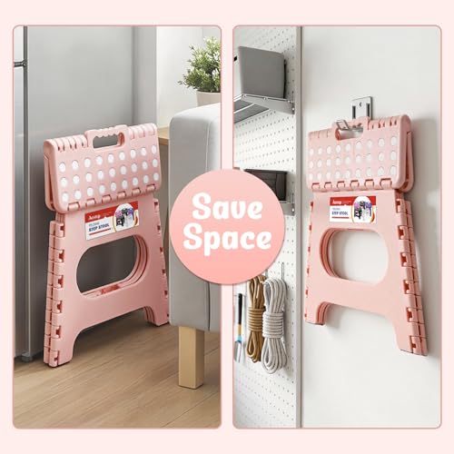 11" Folding Step Stool for Kids (Light Pink / 11 Inch( Pack of 1))
