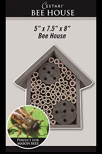 Bamboo Tube Bee Hotel for Solitary Bees (Farmhouse Grey)